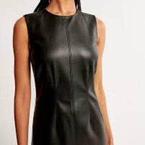 Abercrombie & Fitch Black  Vegan Leather Shift Mini Dress/LP